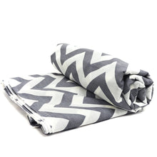 Load image into Gallery viewer, (3 Yards Cut) Poly Cotton Chevron Print Fabric, Gray