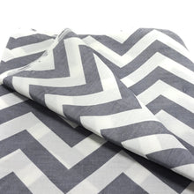 Load image into Gallery viewer, (3 Yards Cut) Poly Cotton Chevron Print Fabric, Gray