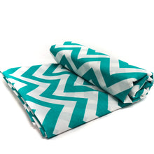 Load image into Gallery viewer, (3 Yards Cut) Poly Cotton Chevron Print Fabric, Teal