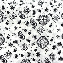 Load image into Gallery viewer, (3 Yards Cut) Poly Cotton Bandana Print Fabric, White
