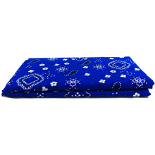 Load image into Gallery viewer, (3 Yards Cut) Poly Cotton Bandana Print Fabric, Navy