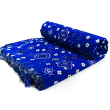 Load image into Gallery viewer, (3 Yards Cut) Poly Cotton Bandana Print Fabric, Navy