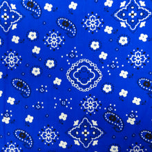 Load image into Gallery viewer, (3 Yards Cut) Poly Cotton Bandana Print Fabric, Navy