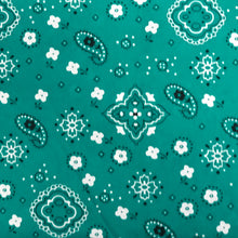 Load image into Gallery viewer, (3 Yards Cut) Poly Cotton Bandana Print Fabric, Teal