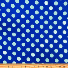 Load image into Gallery viewer, 100% Cotton Print Quilting Fabric, (8 Yards Cut), Blue/White Large Dots