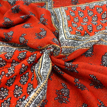 Load image into Gallery viewer, (3 Yards Cut) Chiffon Scarf Patch Print Fabric, Red