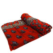 Load image into Gallery viewer, (3 Yards Cut) Chiffon Scarf Patch Print Fabric, Red