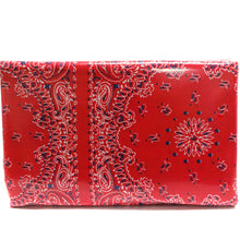 Load image into Gallery viewer, (3 Yards Cut) Soft Poly Cotton Bandana Print Fabric, Red/White+Black