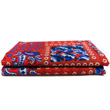 Load image into Gallery viewer, (3 Yards Cut) Soft Poly Cotton Bandana Print Fabric, Red/Blue+White