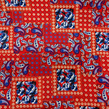 Load image into Gallery viewer, (3 Yards Cut) Soft Poly Cotton Bandana Print Fabric, Red/Blue+White