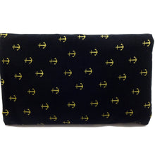 Load image into Gallery viewer, (3 Yards Cut) Soft Poly Cotton Gold Glitter Print Fabric, Black, Anchor Glitter