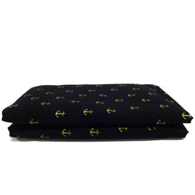 Load image into Gallery viewer, (3 Yards Cut) Soft Poly Cotton Gold Glitter Print Fabric, Black, Anchor Glitter