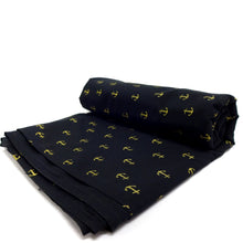 Load image into Gallery viewer, (3 Yards Cut) Soft Poly Cotton Gold Glitter Print Fabric, Black, Anchor Glitter