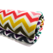 Load image into Gallery viewer, Chevron Anti-Pill Fleece, (2 Yards cut) White/Multi Chevron