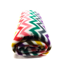 Load image into Gallery viewer, Chevron Anti-Pill Fleece, (2 Yards cut) White/Multi Chevron