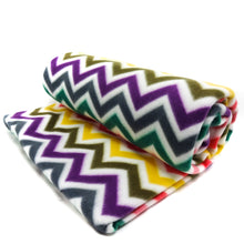 Load image into Gallery viewer, Chevron Anti-Pill Fleece, (2 Yards cut) White/Multi Chevron