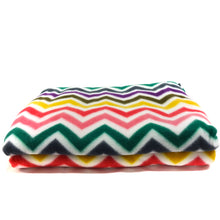 Load image into Gallery viewer, Chevron Anti-Pill Fleece, (2 Yards cut) White/Multi Chevron