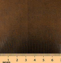 Load image into Gallery viewer, Faux Leather Upholstery Fabric, Alligator Print, Brown