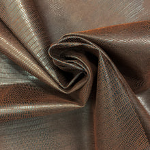 Load image into Gallery viewer, Faux Leather Upholstery Fabric, Alligator Print, Brown