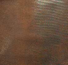 Load image into Gallery viewer, Faux Leather Upholstery Fabric, Alligator Print, Brown