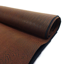 Load image into Gallery viewer, Faux Leather Upholstery Fabric, Alligator Print, Brown