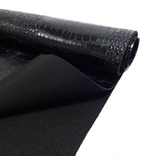 Load image into Gallery viewer, Faux Leather Upholstery Fabric, Crocodile Print, Black