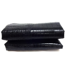 Load image into Gallery viewer, Faux Leather Upholstery Fabric, Crocodile Print, Black