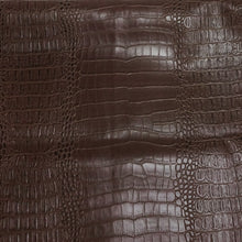 Load image into Gallery viewer, Faux Leather Upholstery Fabric, Crocodile Print, Brown