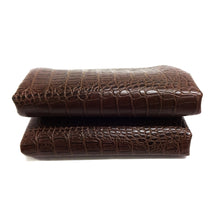 Load image into Gallery viewer, Faux Leather Upholstery Fabric, Crocodile Print, Brown