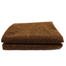 Load image into Gallery viewer, Faux Leather Jacobean Print Upholstery Fabric, Brown