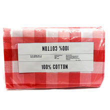 Load image into Gallery viewer, 100% Cotton Print Quilting Fabric, (3 Yards Cut), Red/White 1' Gingham