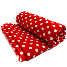 Load image into Gallery viewer, 100% Cotton Print Quilting Fabric, (3 Yards Cut), Red/White Large Dots