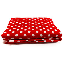 Load image into Gallery viewer, 100% Cotton Print Quilting Fabric, (3 Yards Cut), Red/White Small Dots