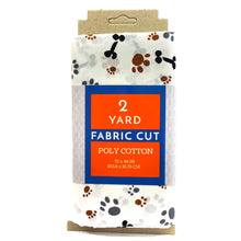 Load image into Gallery viewer, (2 Yards Cut) Poly Cotton Fabric, Pets2, White
