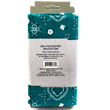 Load image into Gallery viewer, (2 Yards Cut) Poly Cotton Fabric, Teal Bandana