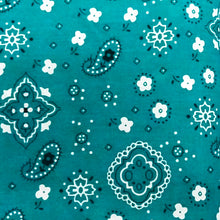 Load image into Gallery viewer, (2 Yards Cut) Poly Cotton Fabric, Teal Bandana