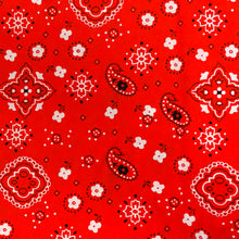 Load image into Gallery viewer, (3 Yards Cut) Poly Cotton Bandana Print Fabric, Red