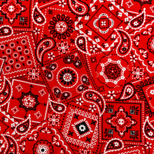 Load image into Gallery viewer, 100% Cotton Print Quilting Fabric, (3 Yards Cut), Red Bandana