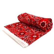 Load image into Gallery viewer, 100% Cotton Print Quilting Fabric, (3 Yards Cut), Red Bandana
