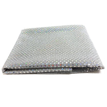Load image into Gallery viewer, (3 Yards Cut) Spangle Sequin Glitter Knit Fabric, White Silver