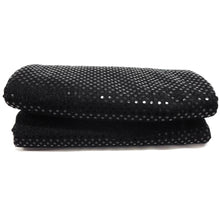 Load image into Gallery viewer, (3 Yards Cut) Spangle Sequin Glitter Knit Fabric, Black