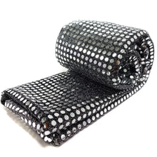Load image into Gallery viewer, (3 Yards Cut) Spangle Sequin Large Glitter Knit Fabric, Silver