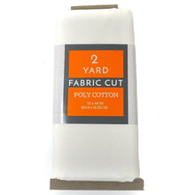 Load image into Gallery viewer, (2 Yards Cut) Craft Quilting Poly Cotton Fabric, White