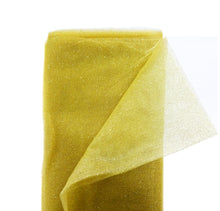 Load image into Gallery viewer, (10 Yards Cut) Polymesh Glitter Precut Fabric for Quilting Projects and Sewing, Gold