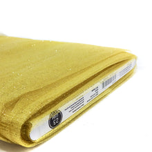 Load image into Gallery viewer, (10 Yards Cut) Polymesh Glitter Precut Fabric for Quilting Projects and Sewing, Gold