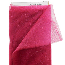 Load image into Gallery viewer, (10 Yards Cut) Polymesh Glitter Precut Fabric for Quilting Projects and Sewing, Hot Pink