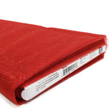 Load image into Gallery viewer, (10 Yards Cut) Polymesh Glitter Precut Fabric for Quilting Projects and Sewing, Red