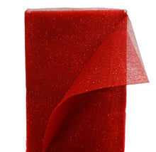 Load image into Gallery viewer, (10 Yards Cut) Polymesh Glitter Precut Fabric for Quilting Projects and Sewing, Red