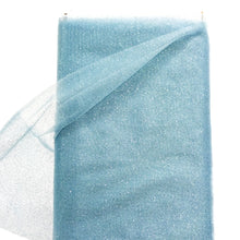 Load image into Gallery viewer, (10 Yards Cut) Polymesh Glitter Precut Fabric for Quilting Projects and Sewing, Ice Blue