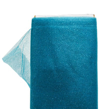 Load image into Gallery viewer, (10 Yards Cut) Polymesh Glitter Precut Fabric for Quilting Projects and Sewing, Turquoise